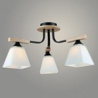 Люстра N5462/3 BK+WOOD черный/дерево 3x40W E27 d520 h275, QH23