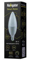 Navigator Wi-Fi умная лампа св/д упр. Свеча Е14 7W (560 lm ) димм. 2К-4К-6К 82422
