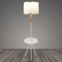 Торшер со столиком T2101 WT+GD белый+золото/белый абажур 1x40W E27 h1630, BTH23