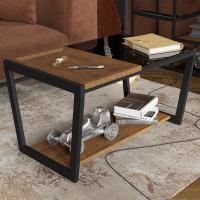 Стол журнальный Трисс, дуб американский/черная лакобель