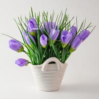 Композиция/цветы 238 Крокус сиреневый/сумка 160x110x110