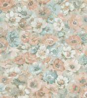 6270-2 Анемоны обои дуплекс (беж-бирюза) Стройобои