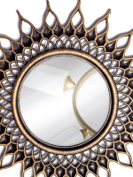 Зеркало настенное "Солнце", d зеркальной поверхности 10,5 см, цвет состаренное золото