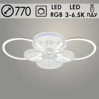 Люстра DK06066B/6 PR WH белый 164W+8W LED RGB 3000-6500K d770 ПДУ(ИК) диммер, HN23