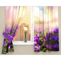 Фотошторы кухонные "Радуга после дождя". размер 145х160 см-2 шт. габардин 03329   2317966 АКЦИЯ ***