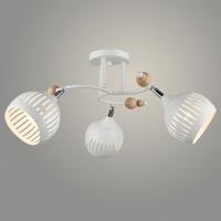 Люстра N5675/3 WT+WOOD белый/дерево 3x40W E27 d600 h240, QH23
