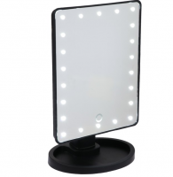 Зеркало LuazON KZ-06, подсветка, 26.5?16?12 см, 4хАА, 22 диода, сенсорная кнопка, черное 3531968