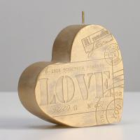 Свеча фигурная "Сердце", 13,5х13,5х4 см, золото 5532633