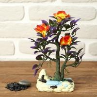 Бонсай "Осеннее деревце с розами" 8x10x19 см, микс 3531386