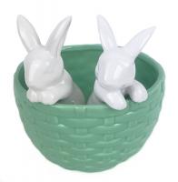 Корзинка с зайчиками (зелёный) 733-439 