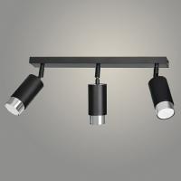 Спот 964/3 BK+CR черный/хром 3х50W GU10 h190, XLD23