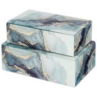 НАБОР ШКАТУЛОК ИЗ 2-Х ШТ КОЛЛЕКЦИЯ "МРАМОР" 21*12**6,5 СМ / 23*15*8,5 СМ 06-344