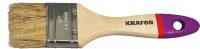 КИСТЬ ПЛОСКАЯ №2/50 ММ (12/480) НАТУР.ЩЕТИНА. ДЕРЕВ.РУЧКА "KRAFOR"