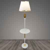 Торшер со столиком T2102 WT+GD белый+золото/белый абажур 1x40W E27 h1630, BTH23