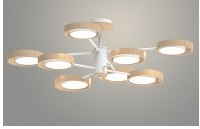 Люстра XI3215/8 WT+WOOD белый/дерево 90W LED 3000-6000K d860 h260, HN22