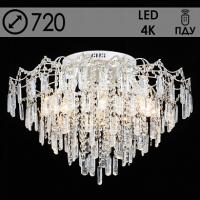 Люстра E2425/8+8 WG белое золото/хрусталь 8х40W E27+8x5W LED ПДУ d720 h500, QH23