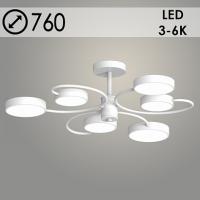 Люстра XI3204/6 WT белый 90W LED 3000-6000K d760 h210, HN22