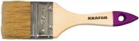 КИСТЬ ПЛОСКАЯ №3/75 ММ (12/480) НАТУР.ЩЕТИНА. ДЕРЕВ.РУЧКА "KRAFOR"