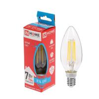 Лампа светодиодная LED-СВЕЧА-deco 7Вт 230В Е14 4000К 630Лм прозрачная IN HOME