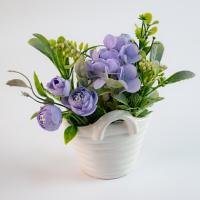 Композиция/цветы 212 Букет сборный сиреневый/белый корзинка 160x105x90