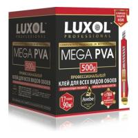 Клей обойный LUXOL Mega PVA, универсальный, для всех видов обоев, коробка, 500 г   9782522