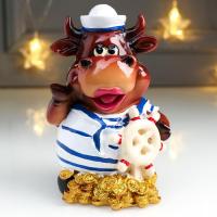 Копилка полистоун "Бычок-морячок" 14,5х10,5х9 см 5046117 Акция ***