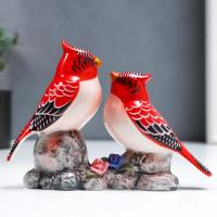 Сувенир керамика "Птицы красные с хохолком" 11 см 6976676