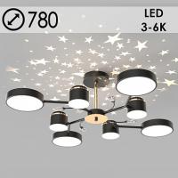 Люстра XI3233/8 BK+GD черный/золото 132W LED 3000-6000K d780 h215, HN22