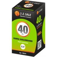 1-2.sale Лампа Б 40W E27 ЛОН (уп.144шт.) Томск прозрачная цветная коробка штрих-код Б 230-40-1 E1M