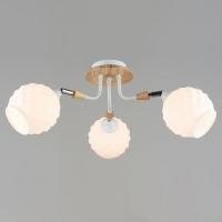 Люстра N5143/3 WT+WOOD белый 3х40W E27 d590 h260, QH22