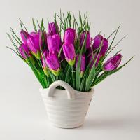 Композиция/цветы 238 Крокус фуксия/сумка 160x110x110