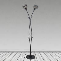 Торшер 9009/2 черный/прозрачный плафон 2x60W E27 h1600, BTH21