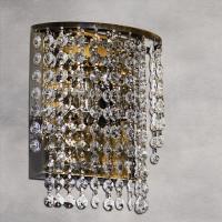 Бра E0852/2W AB античная бронза/хрусталь 2х40W E27 LED-WH d200 h220,QH14 10010093 АКЦИЯ ***