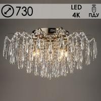 Люстра E1627/8+8 AB бронза/хрусталь 8х60 E27+8x3W LED ПДУ d730 h370