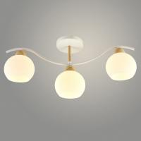 Люстра XA1441/3 WH+WOOD белый/дерево 3х60W E27 d540 h255, HN23