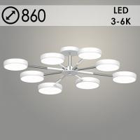 Люстра XI3206/8 WT+CR белый+хром 144W LED 3000-6000K d860 h160, HN22