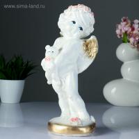 Фигура "Ангел с Мишкой" перламутр 30х13х13см 4379206