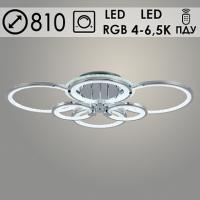 Люстра LI08878/6 PR CR хром 168W+8W LED 4000-6500K RGB d810 ПДУ(ИК) диммер, HN22