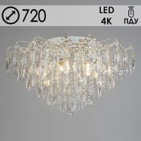 Люстра E1901/8+8 WG белое золото/хрусталь 8х60W E27+8x3W LED ПДУ d720 h440