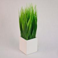 Композиция/цветы 027 Осока зеленый/белый квадрат 250х70х70