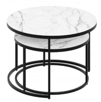 Журнальный столик Вега,черный/белый мрамор 238172