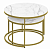 Журнальный столик Вега,золото/белый мрамор 238173