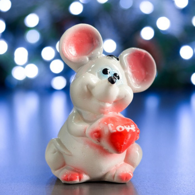 Копилка "Мышь с сердцем" 13см 4334514 Акция ***