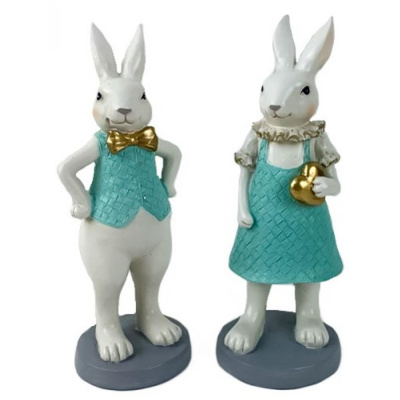 Фигурки «Зайцы»(бирюза) 900-515 