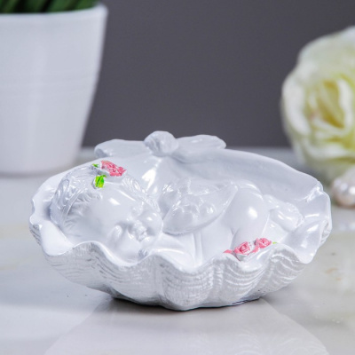 Фигура "Ангелочек в ракушке" 9х10х5см 3889477