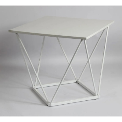 Стол журнальный КРИСТИ 600х600х550 белый/белый глянец 7443232