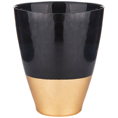 Ваза "Bohemia"  black/gold D =19см H=24см