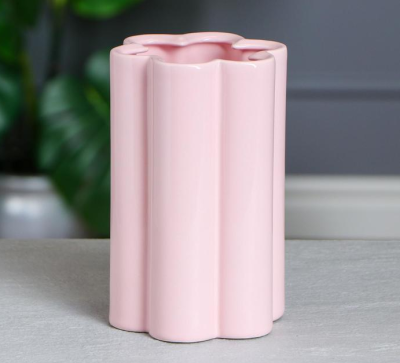 Ваза керамика настольная "Облако", глянец, розовая, 18 см