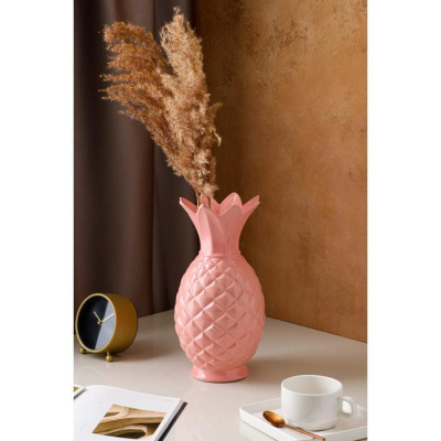 Ваза керамическая "Ананас", настольная, розовая, 33 см